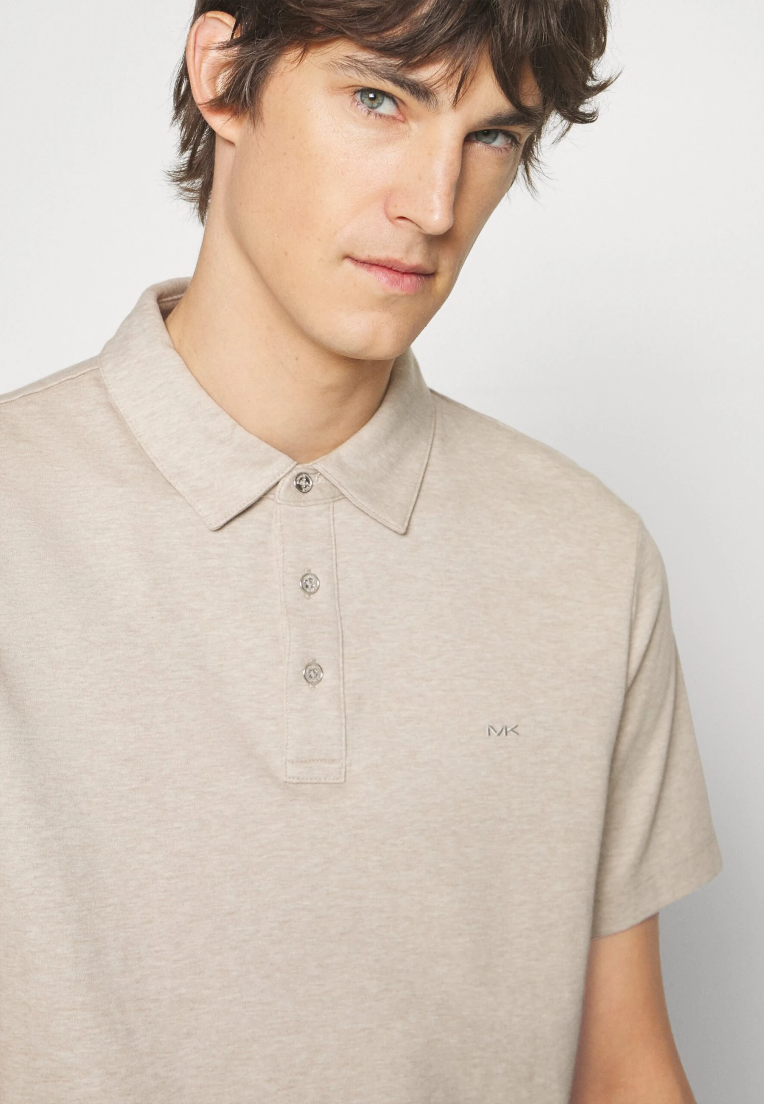 Michael Kors Sleek - Polo Shirt - Oatmeal Heather 6 Michael Kors Sleek - Polo Shirt - Oatmeal Heather - Image 4