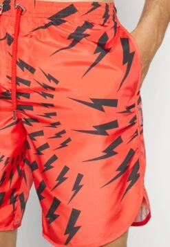 Neil Barrett Long Crazy Bolts - Swimming Shorts - Red -Stock X c17ecbf2ab2d48f9aee90b83d6db9c31