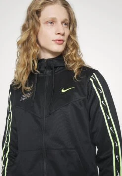 Nike Sportswear M Nsw Repeat Sw Pk Fz- Training Jacket - Black/Volt -Stock X c4e95d94a211452199a7b0c23607cc07