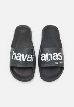 Havaianas Slide Classic Logomania Unisex - Pool Slides - Black -Stock X c6083340936b405798265ac7f233dc50