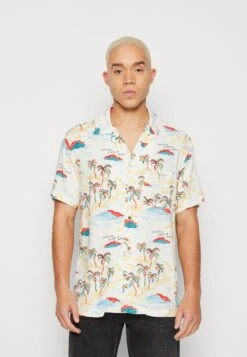 Scotch & Soda Short Sleeved Camp Shirt - Shirt - White Palmtree Island