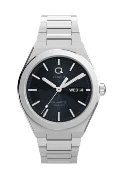 TIMEX Q Continental Day/Date - Watch - Silver And Black