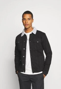 Denim Project Kash Teddyc Denim Jacket - Denim Jacket - Black