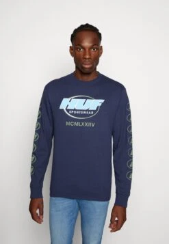 HUF Warm Up Tee - Long Sleeved Top - Navy