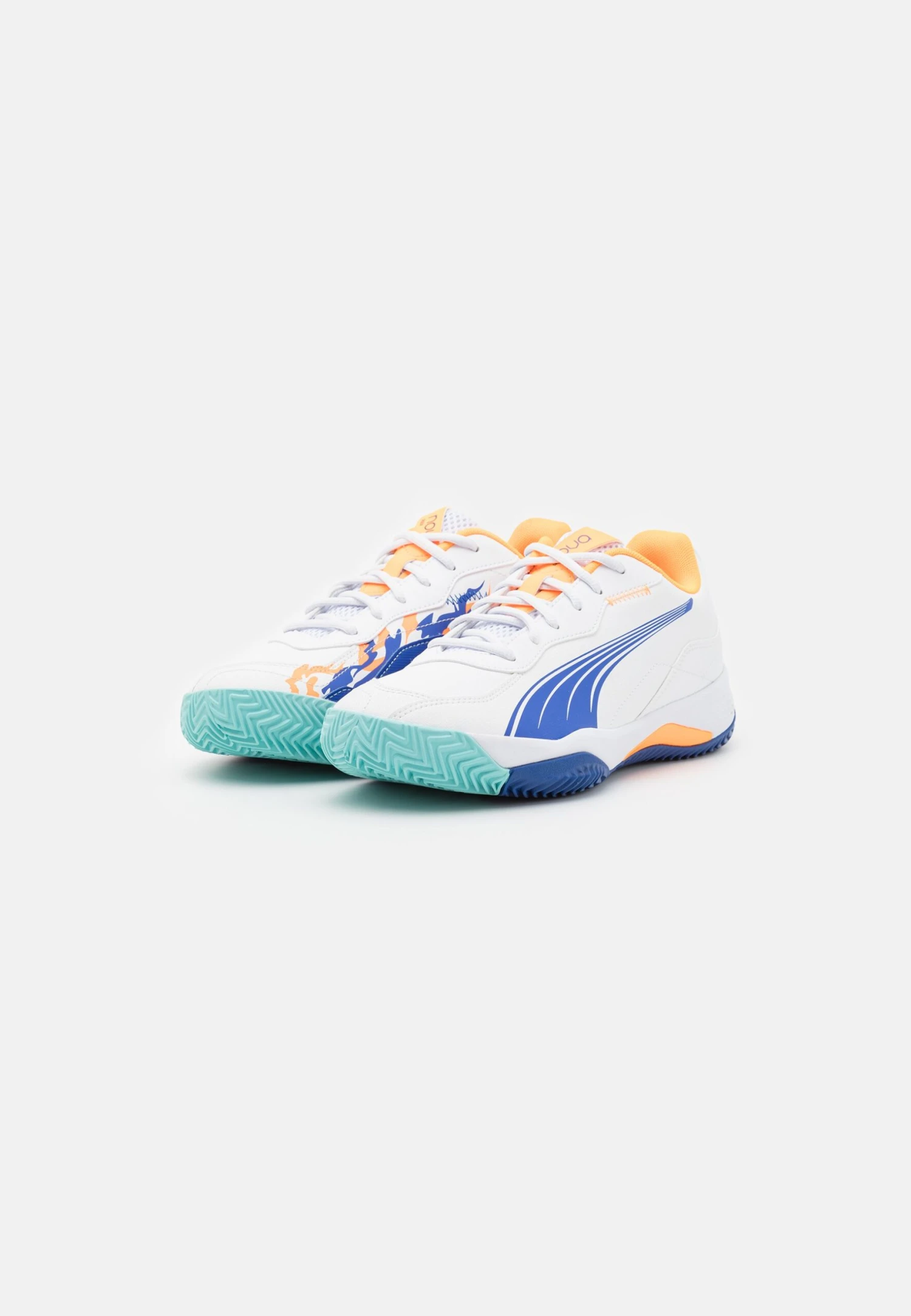Puma NOVA SMASH - Padel Shoes - White/vivid Blue/heat Fire/black 4 Puma NOVA SMASH - Padel Shoes - White/vivid Blue/heat Fire/black - Image 2