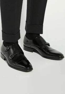 Dune London SOLUTIONS TOE CAP DOUBLE MONK - Slip-ons - Black