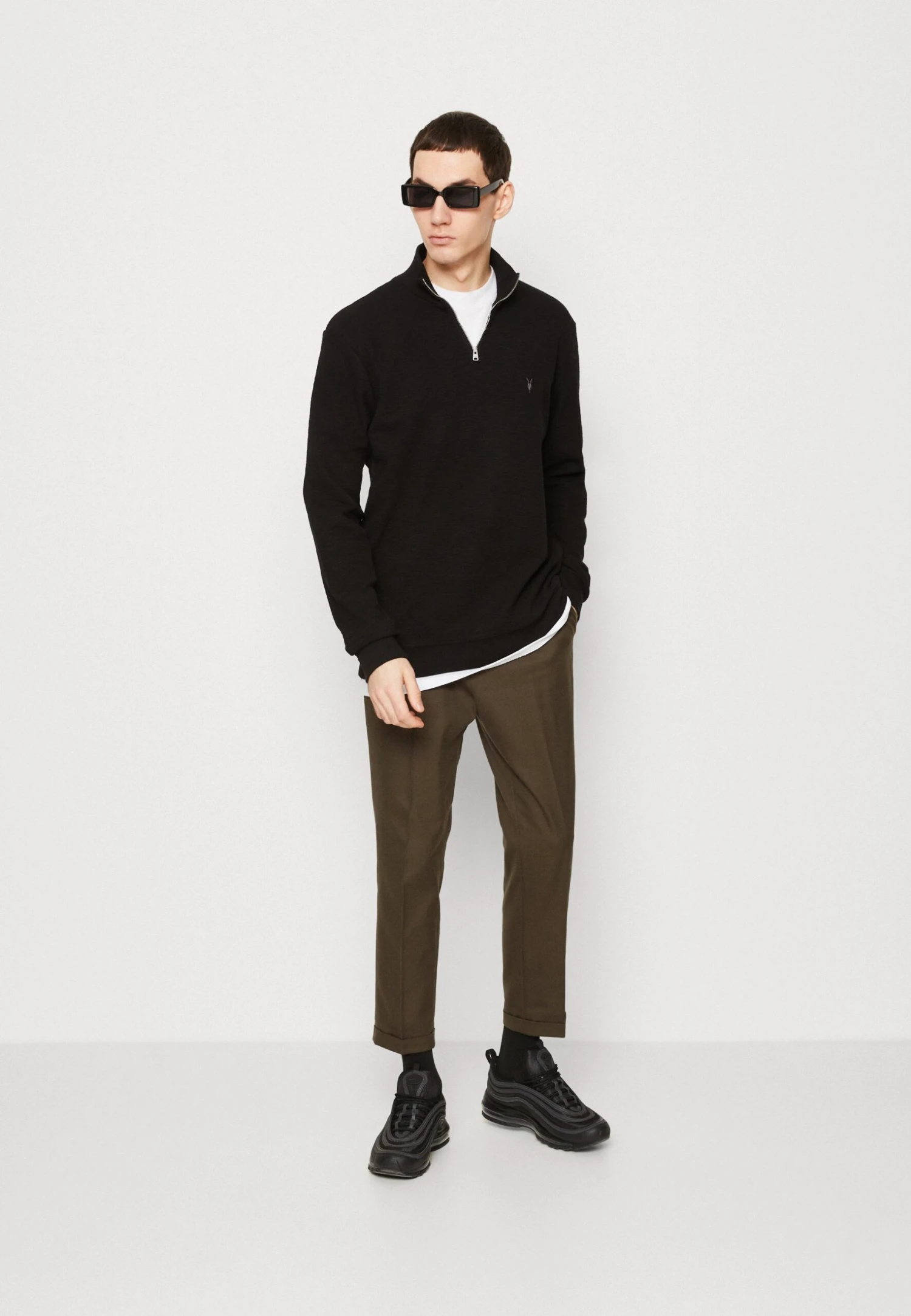 AllSaints Muse Half Zip Funnel - Sweatshirt - Jet Black 4 AllSaints Muse Half Zip Funnel - Sweatshirt - Jet Black - Image 2