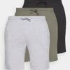 Pier One 3 Pack - Pyjama Bottoms - Black/Mottled Grey/Khaki