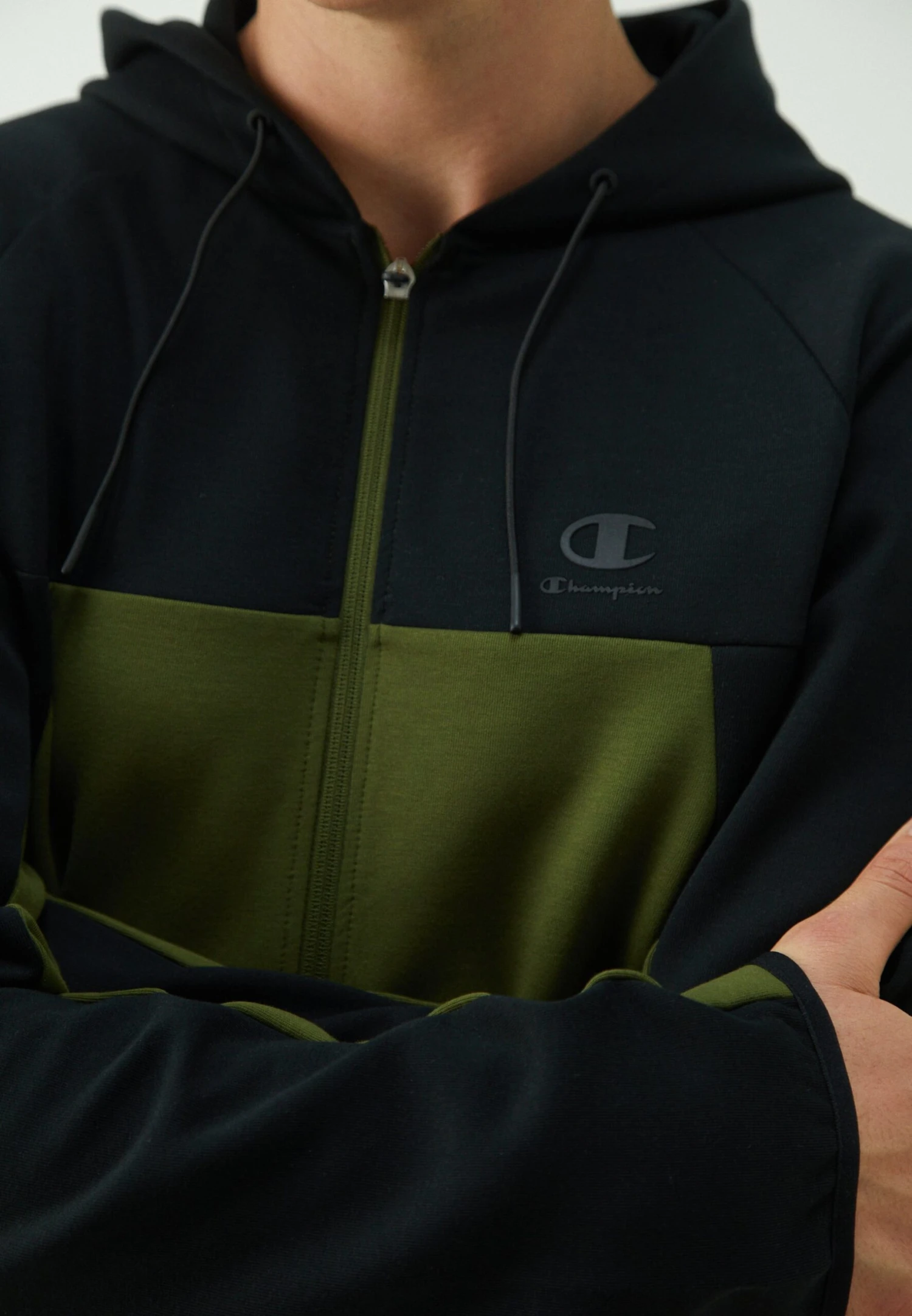 Champion C-TECH COLORBLOCK FULL ZIP HOODIE - Zip-up Sweatshirt - Khaki/black 8 Champion C-TECH COLORBLOCK FULL ZIP HOODIE - Zip-up Sweatshirt - Khaki/black - Image 6