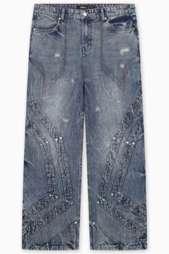 CUTLINE UNISEX - Straight Leg Jeans - Blue Wash