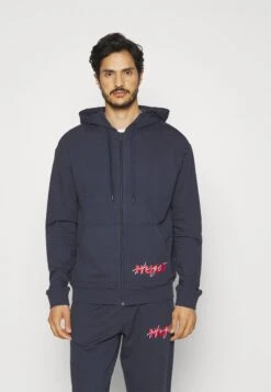 Hugo Combined Jackethood - Zip-Up Sweatshirt - Dark Blue