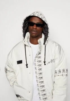 GRIMEY Unisex Snow Fox Jacket - Light Jacket - White -Stock X d323fb20703544cc9ad57e9d7f08f64b