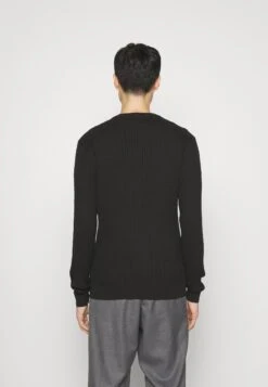 Selected Homme Slhberg Cable Crew Neck B Noos - Jumper - Black -Stock X d45045ec095542ddb7a33b35622b8225