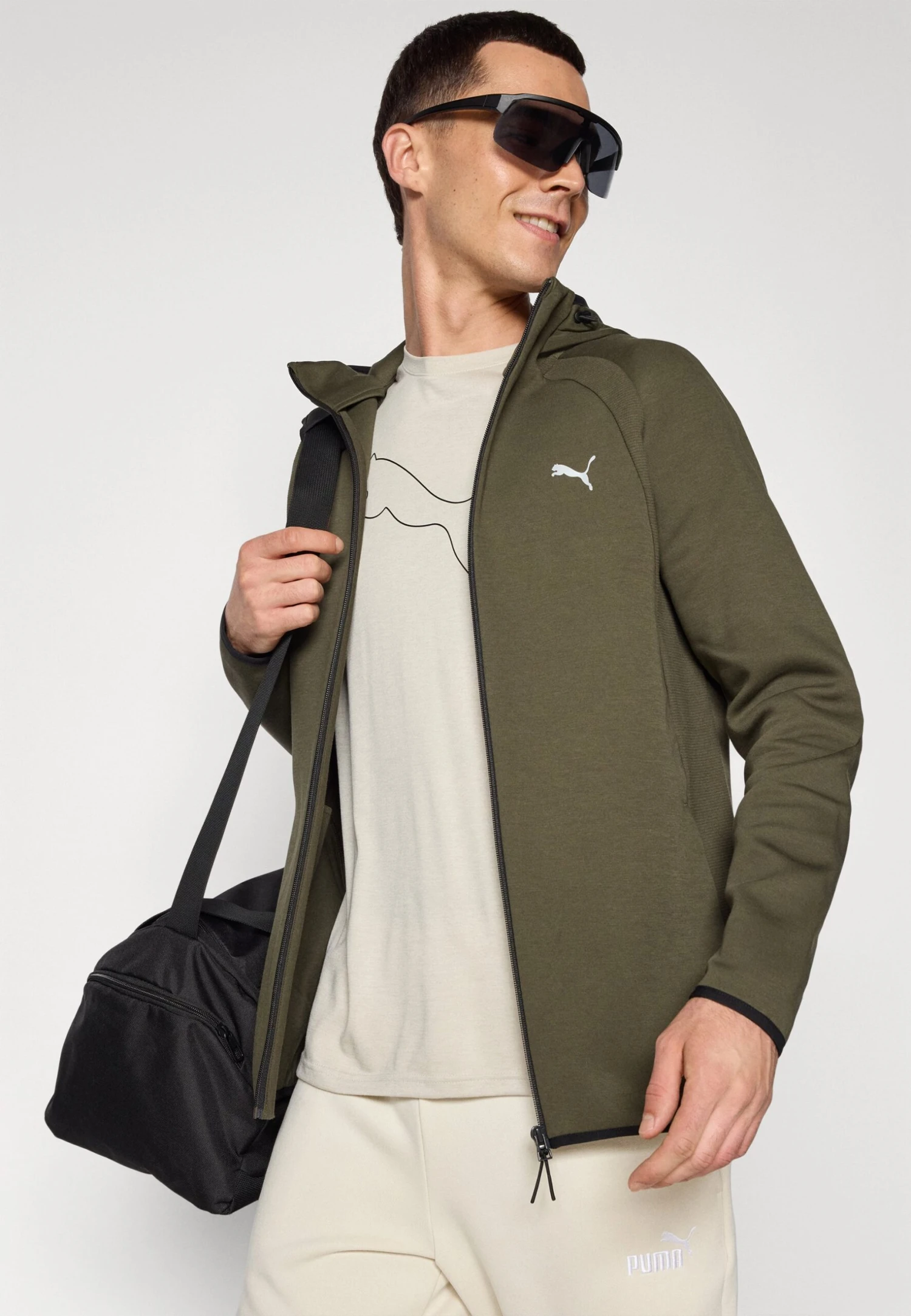 Puma EVOSTRIPE HOODIE - Training Jacket - Dark Olive 6 Puma EVOSTRIPE HOODIE - Training Jacket - Dark Olive - Image 4