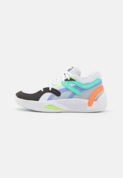 Puma Blaze Court - Basketball Shoes - White/Electric Peppermint/Ultra Orange