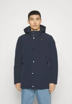 Blauer Long Jacket Coat Detachable Hoodie - Down Coat - Blue