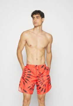 Neil Barrett Long Crazy Bolts - Swimming Shorts - Red