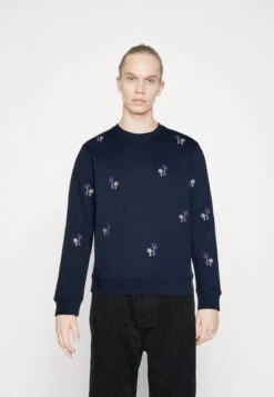 Scotch & Soda Allover Embroidered - Sweatshirt - Steel