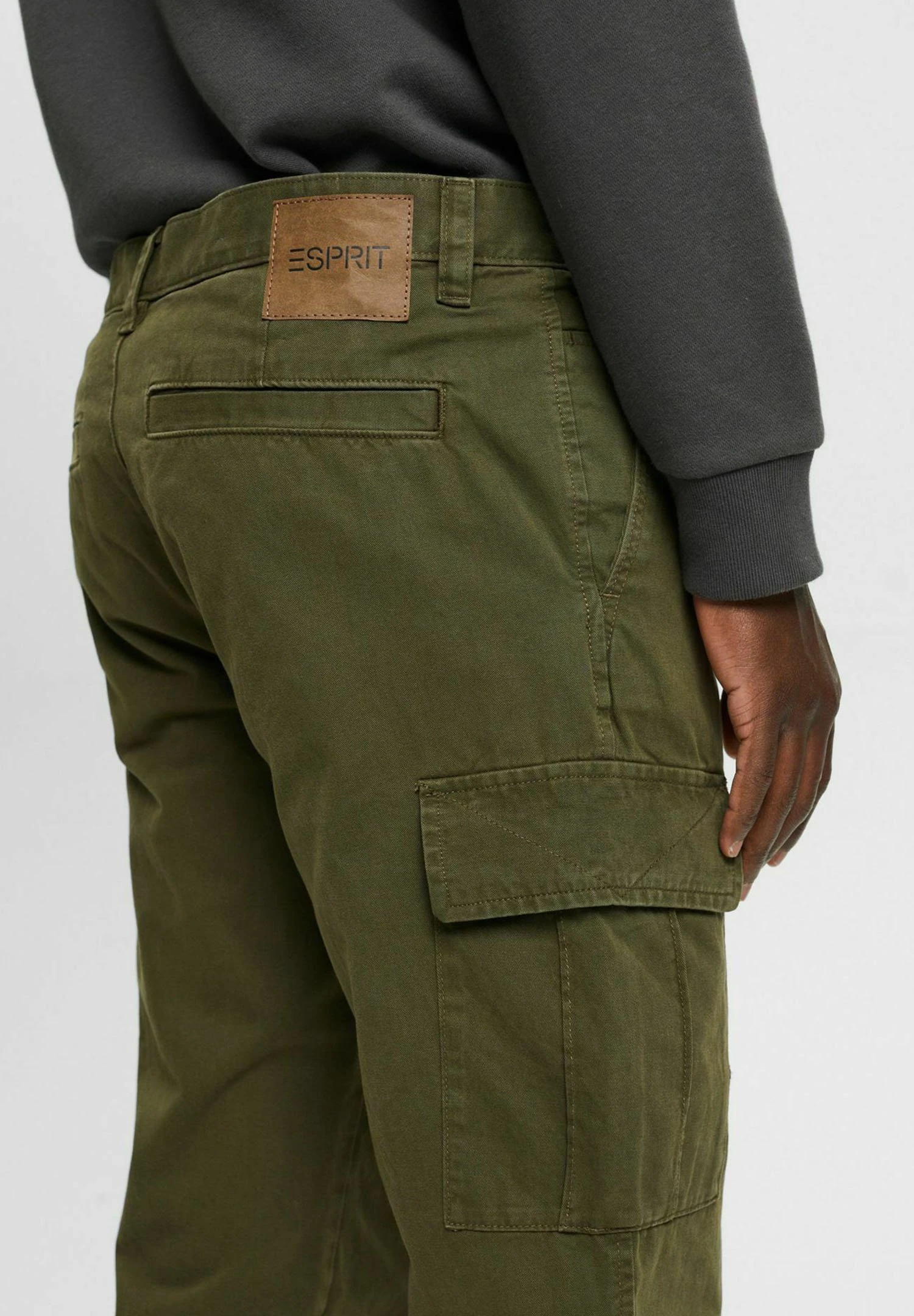 ESPRIT Cargo Trousers - Dark Khaki 6 ESPRIT Cargo Trousers - Dark Khaki - Image 4