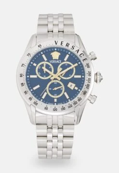 Versace CHRONO MASTER - Chronograph Watch - Dark Blue/silver-coloured