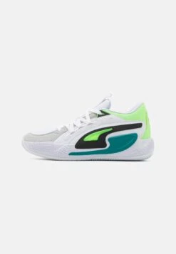Puma Court Rider Chaos - Basketball Shoes - White/Fizzy Lime