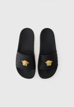 Versace Slippers - Black/gold-coloured -Stock X e491904c3dfa46afb38257a95ffd251e