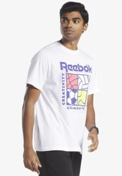 Reebok Classic Gs Rec Center Ss - Print T-Shirt - White