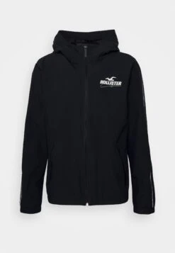 Hollister Co. Track - Summer Jacket - Black -Stock X e7e5ff1277b44fa7bdf428bda79593fb