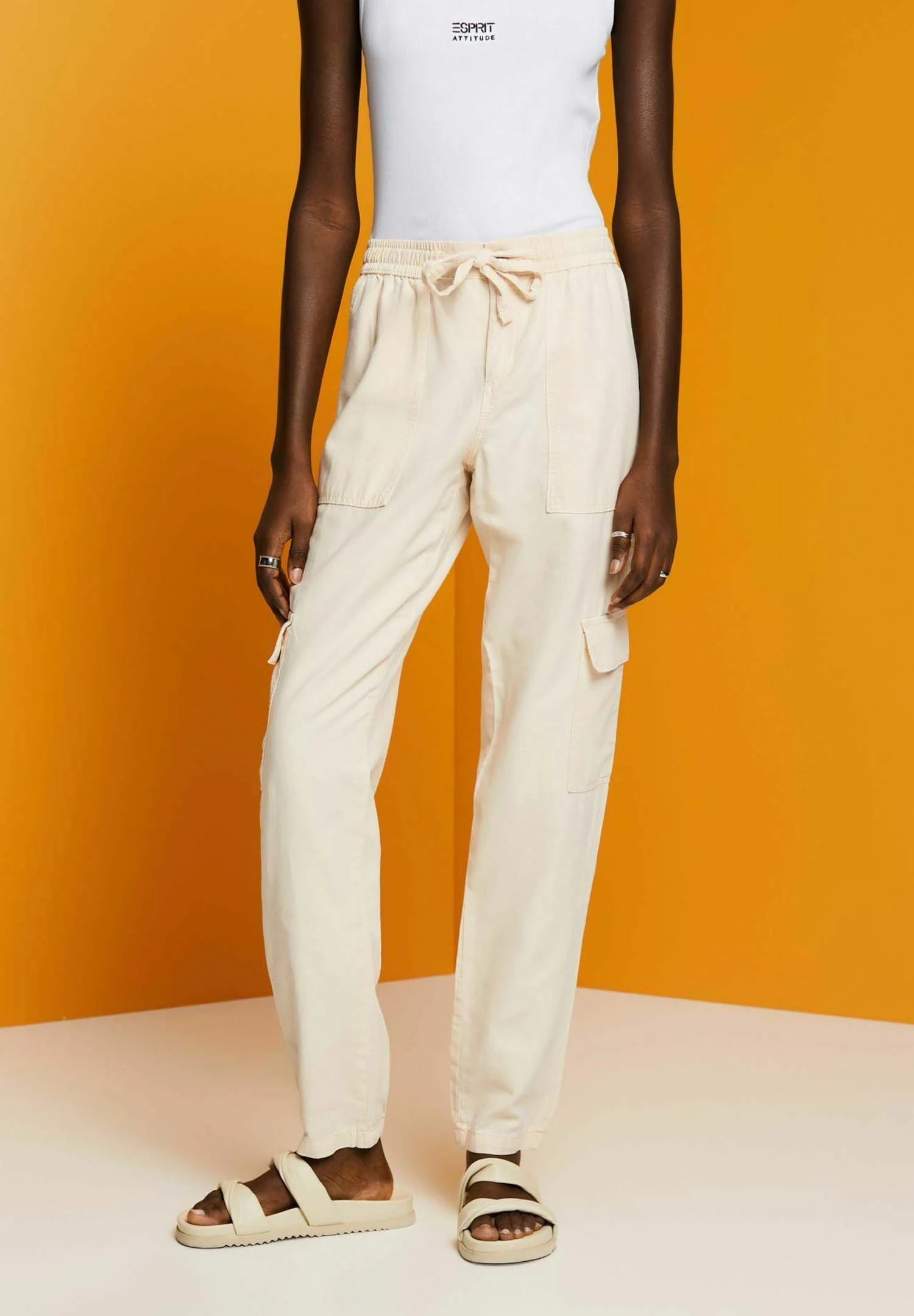 ESPRIT Cargo Trousers - Pastel Pink 8 ESPRIT Cargo Trousers - Pastel Pink - Image 6