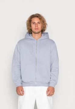 WEEKDAY Standard Zip Hoodie - Zip-Up Sweatshirt - Light Dusty Purple