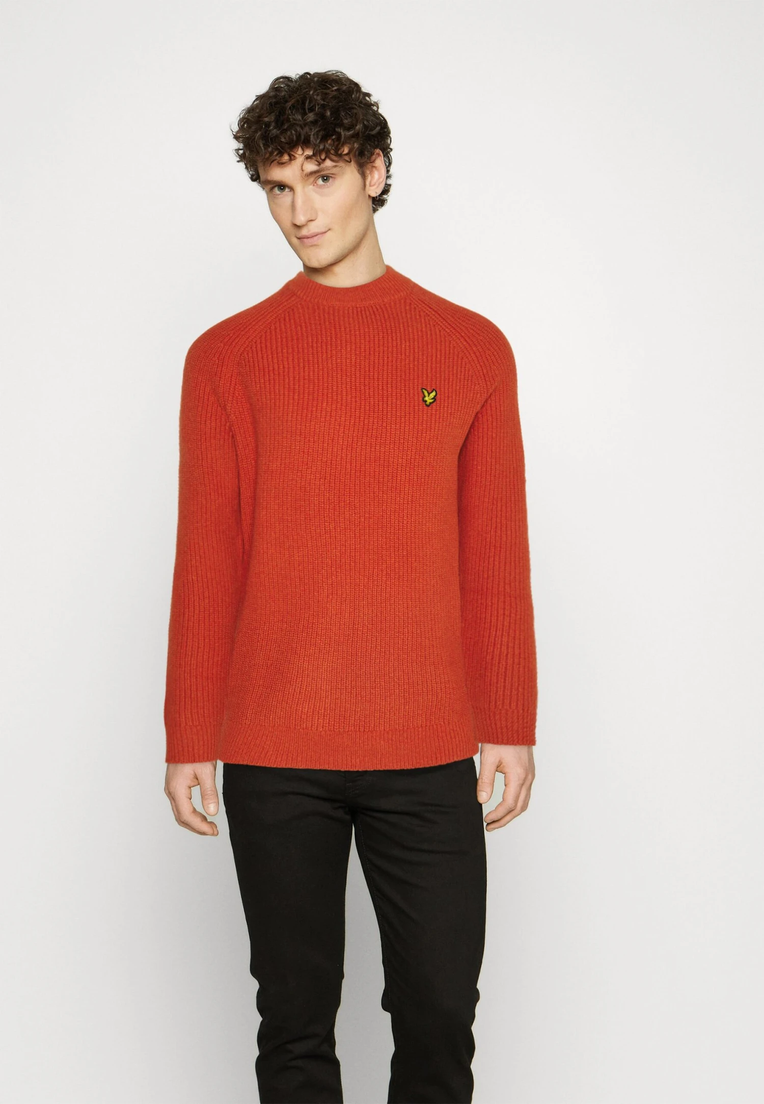 Lyle & Scott Shaker Stitch Mock Neck Jumper - Jumper - Victory Orange 3 Lyle & Scott Shaker Stitch Mock Neck Jumper - Jumper - Victory Orange