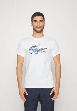 Lacoste Sport Big Logo Multicolored - Sports T-Shirt - White