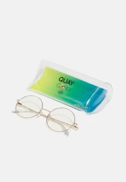 QUAY AUSTRALIA Roll With It Unisex - Blue Light Glasses - Gold/Clear -Stock X f05fe690b0a9409bad2c7b23a36b9d58