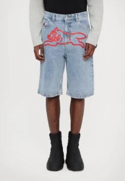 RUNNING DOG - Denim Shorts - Light Wash Blue