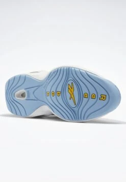 Reebok Classic Question Mid - High-Top Trainers - Ftwr White/Fluid Blue/Toxic Yellow -Stock X f1341c8014e940528fbfda98cfa0e8c9