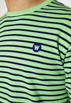 Wood Wood Long Sleeved Top - Pale Green/Navy Stripes -Stock X f3c677bfb08148f09e4d207758bf8d76