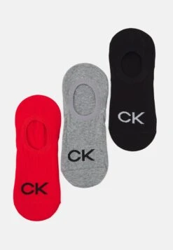 Footie High Cut Logo 3 Pack Unisex - Trainer Socks - Red Combo