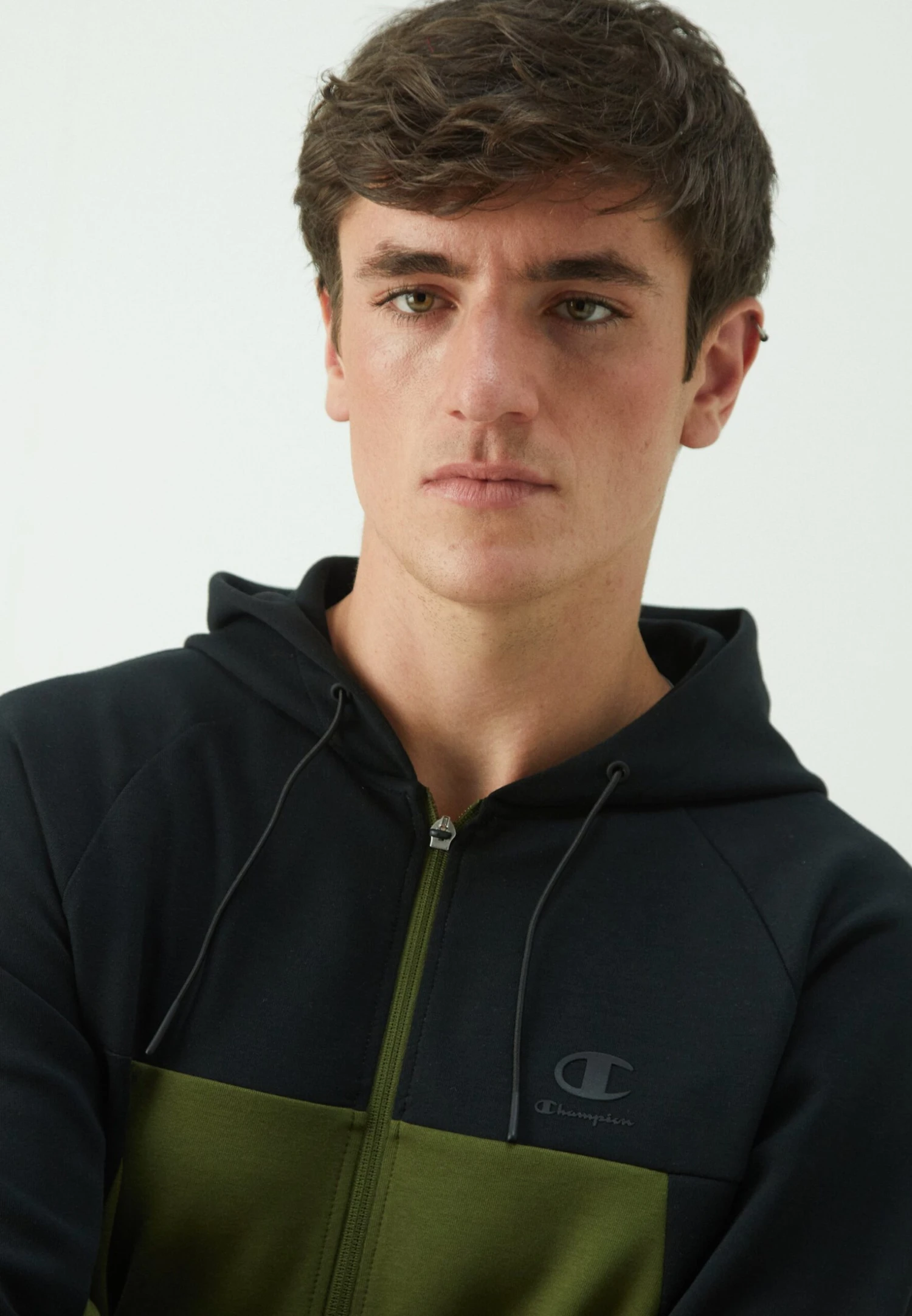 Champion C-TECH COLORBLOCK FULL ZIP HOODIE - Zip-up Sweatshirt - Khaki/black 6 Champion C-TECH COLORBLOCK FULL ZIP HOODIE - Zip-up Sweatshirt - Khaki/black - Image 4