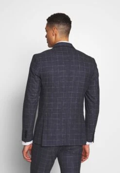 Selected Homme Slhslim Mazeair Check Suit - Suit - Dark Blue/White -Stock X fe7543cb37e64bec9a98116fa5be5d7d