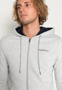 Jack & Jones JcobergZip Hood - Zip-Up Sweatshirt - Light Grey Melange -Stock X ff2c9c20fa9b4d3eb6a6e442359327af