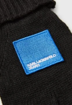 Karl Lagerfeld Jeans PATCH GLOVES - Gloves - Black -Stock X ff44276e97ea4a3080e0fa323fa2c319