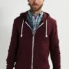 Pier One Zip-Up Sweatshirt - Bordeaux Melange